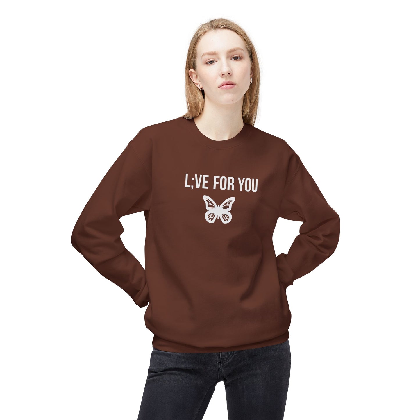 L;VE For You Butterfly Crewneck Sweatshirt