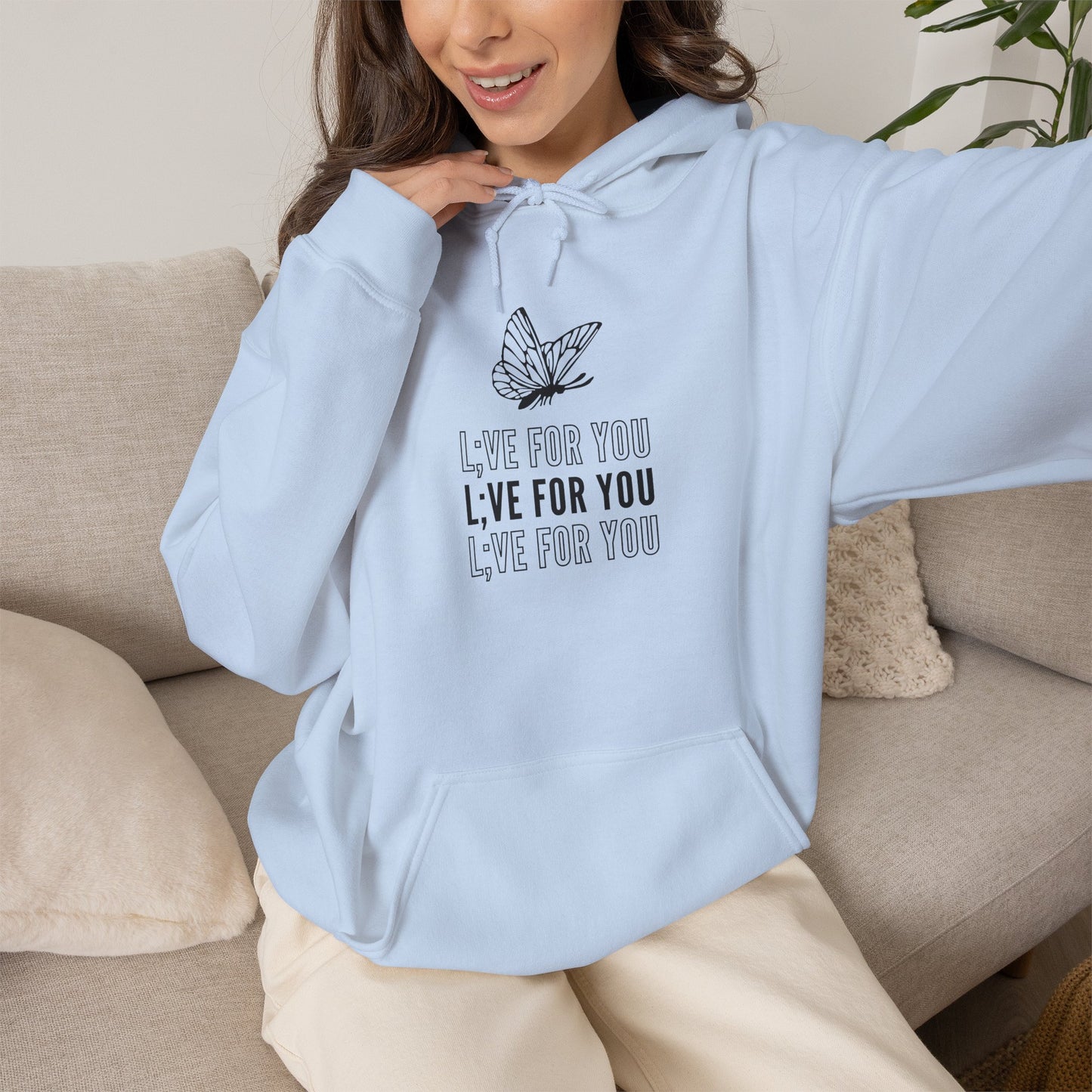 L;VE For You Butterfly Stack Hoodie