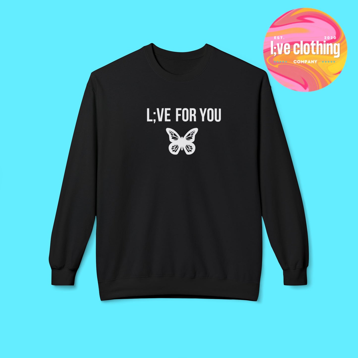 L;VE For You Butterfly Crewneck Sweatshirt