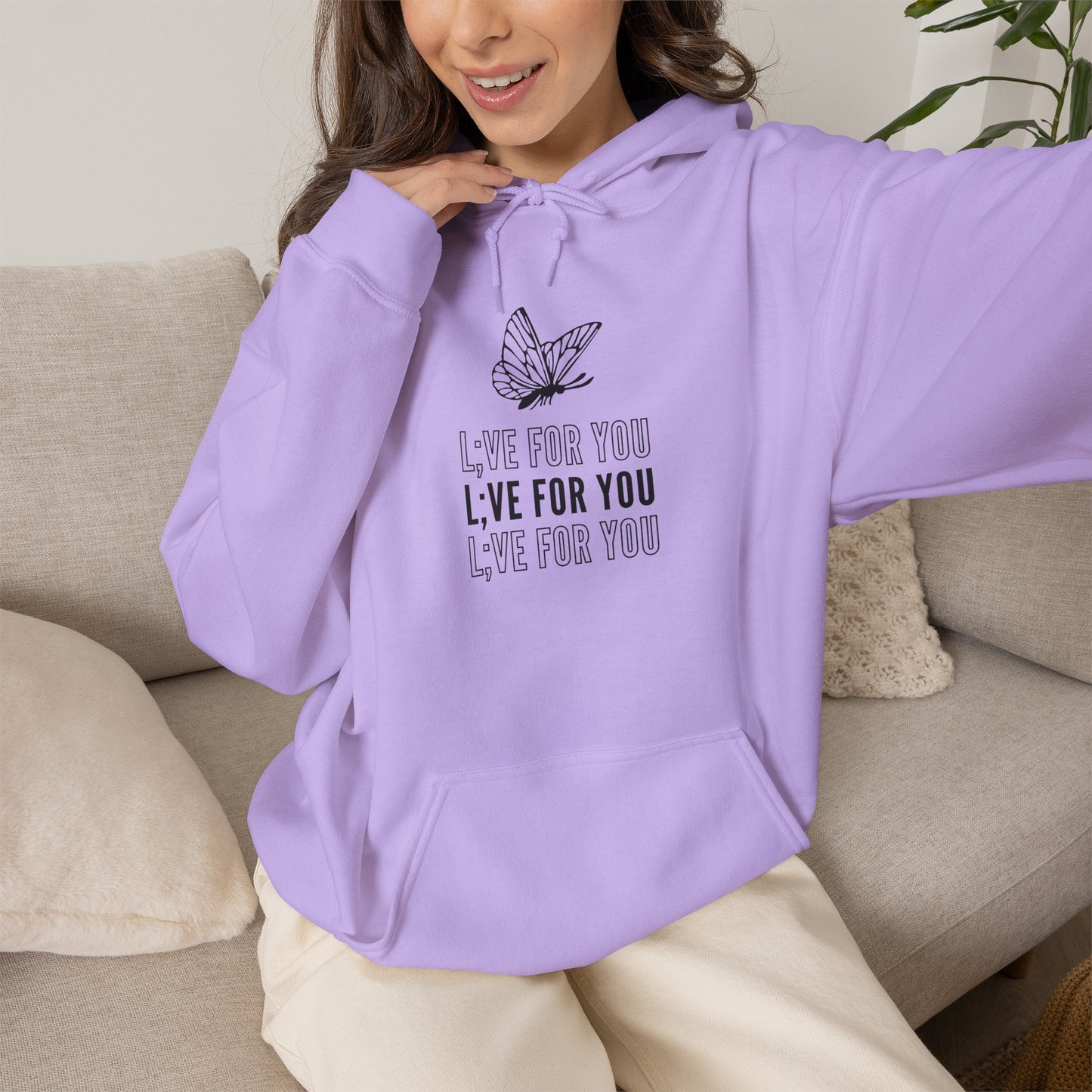 L;VE For You Butterfly Stack Hoodie