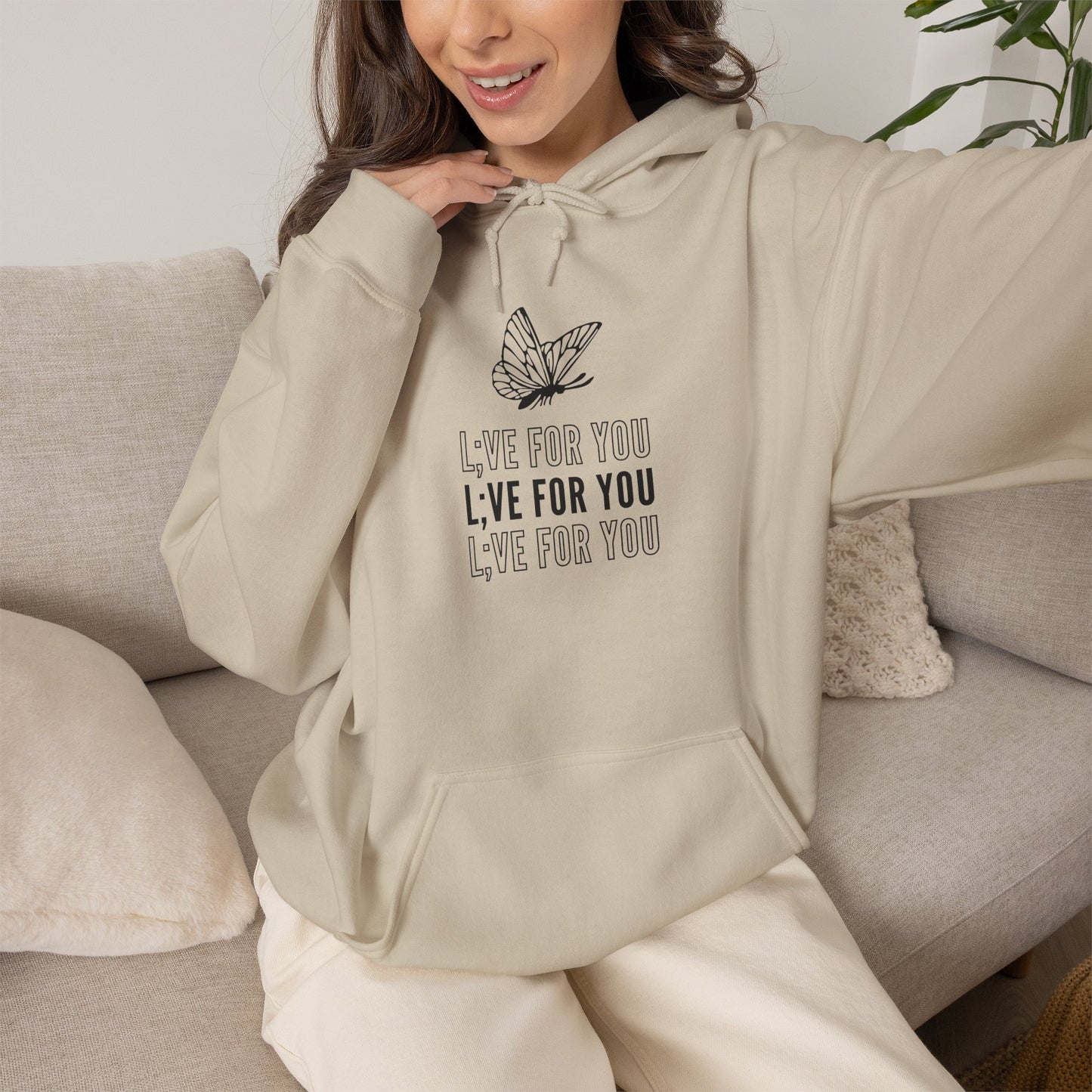 L;VE For You Butterfly Stack Hoodie