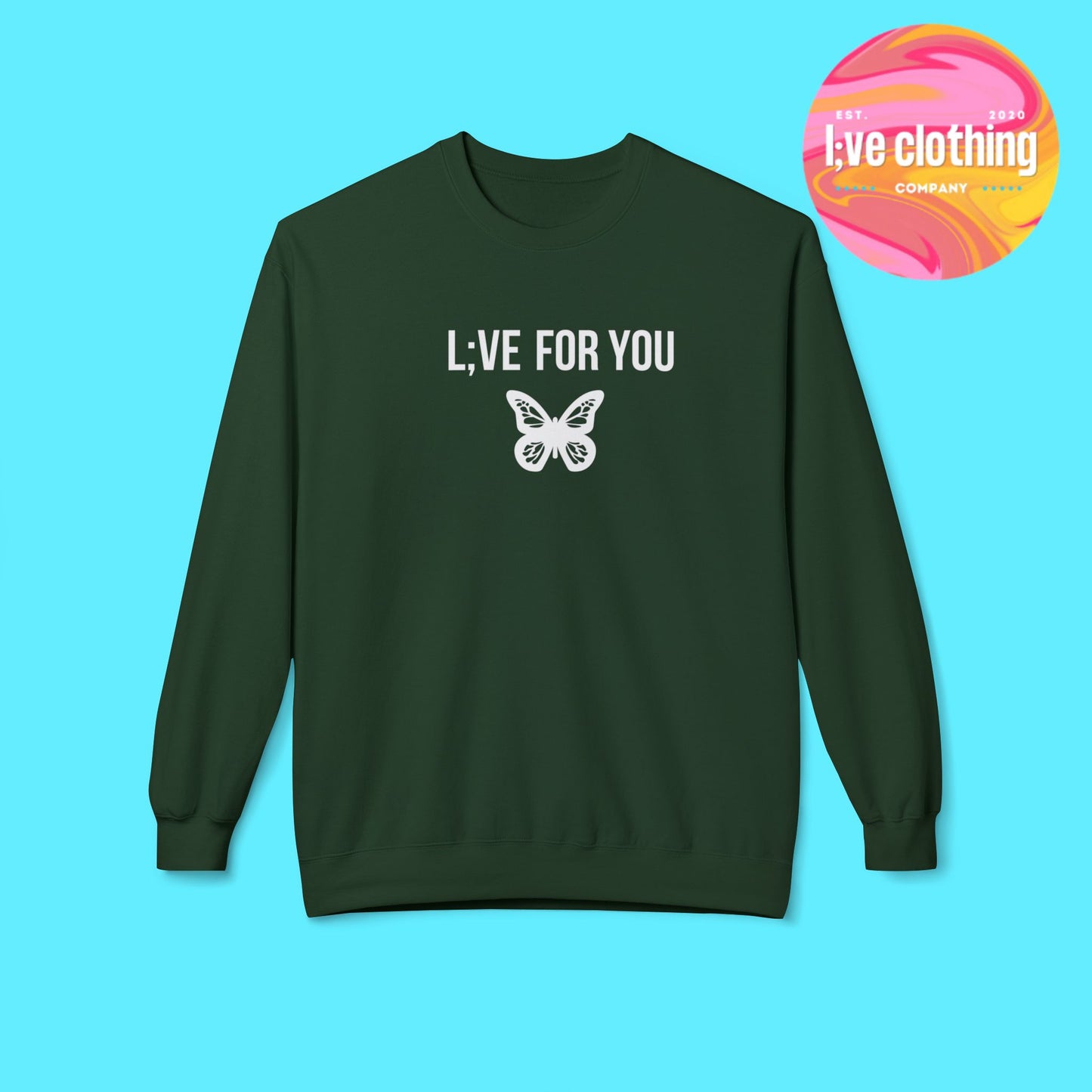 L;VE For You Butterfly Crewneck Sweatshirt