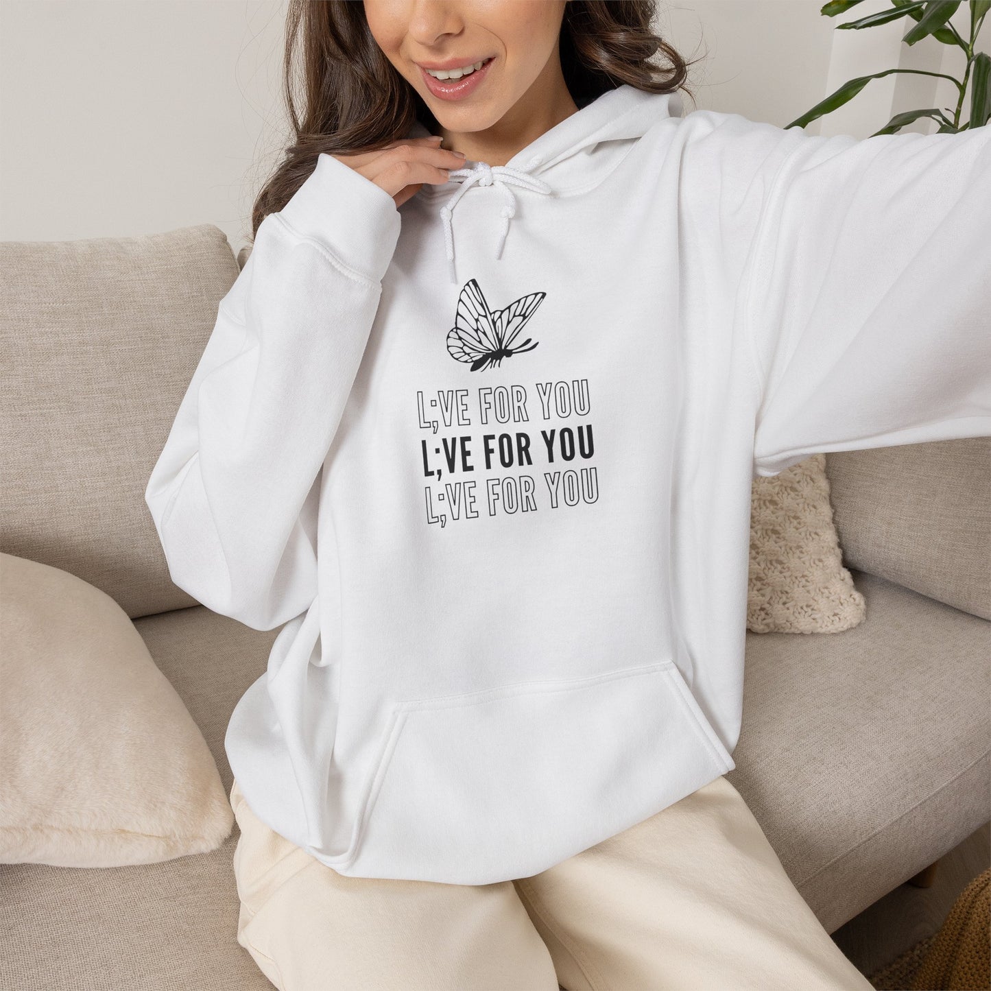 L;VE For You Butterfly Stack Hoodie