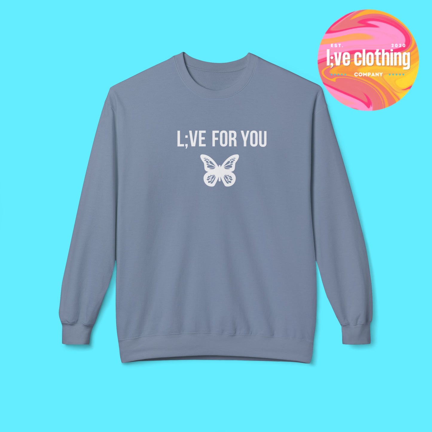 L;VE For You Butterfly Crewneck Sweatshirt
