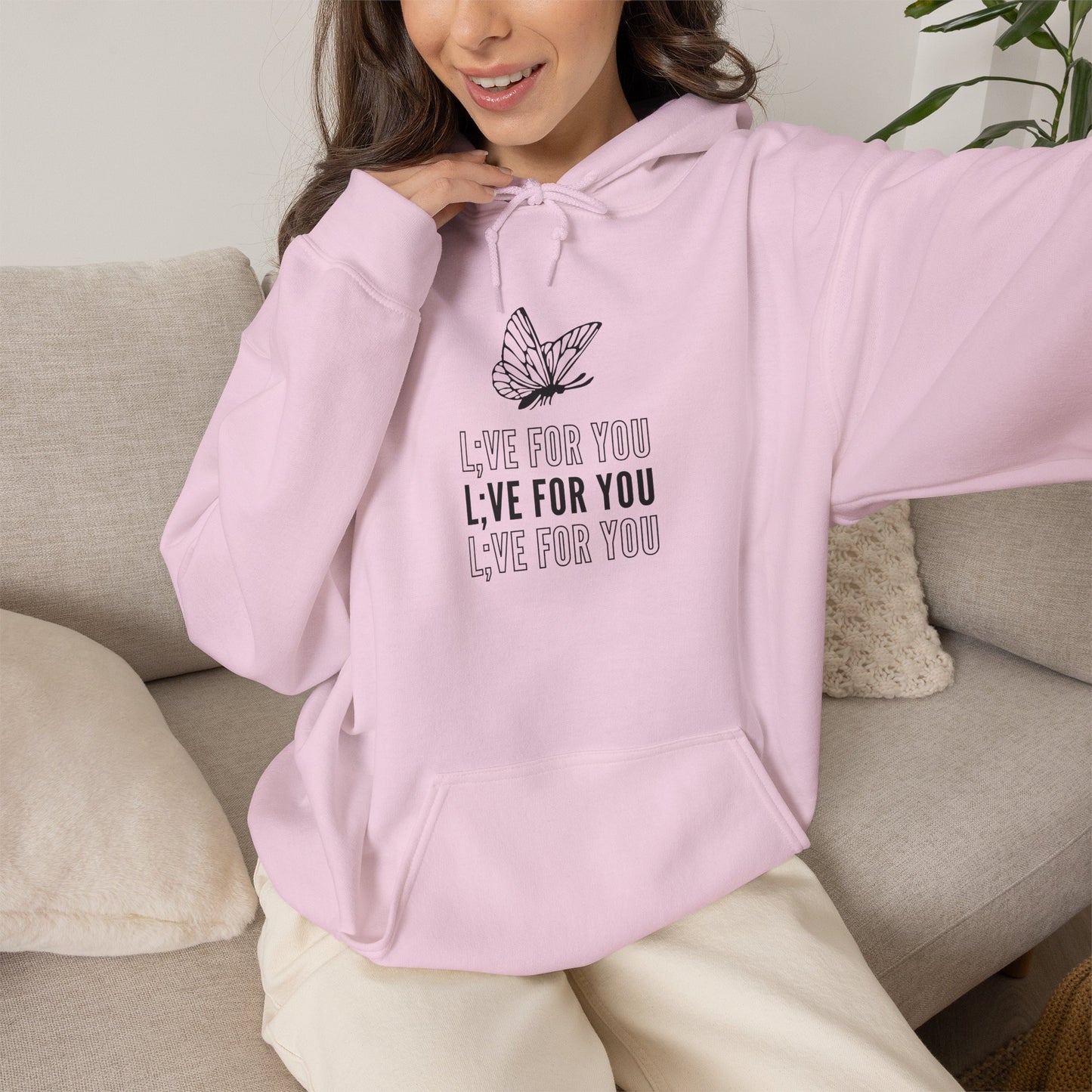 L;VE For You Butterfly Stack Hoodie