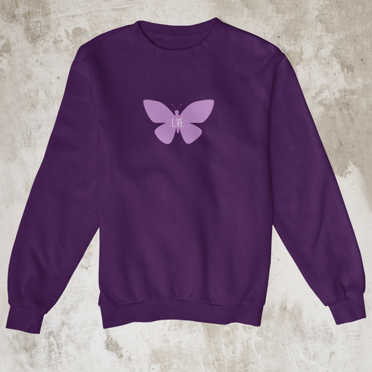 L;VE Purple Butterfly Sweatshirt