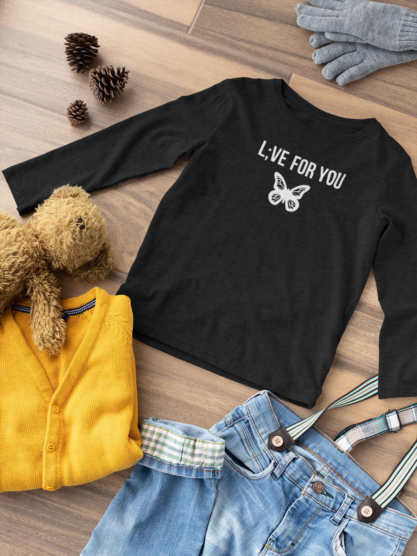 L;VE For You Butterfly Toddler Long Sleeve Tee