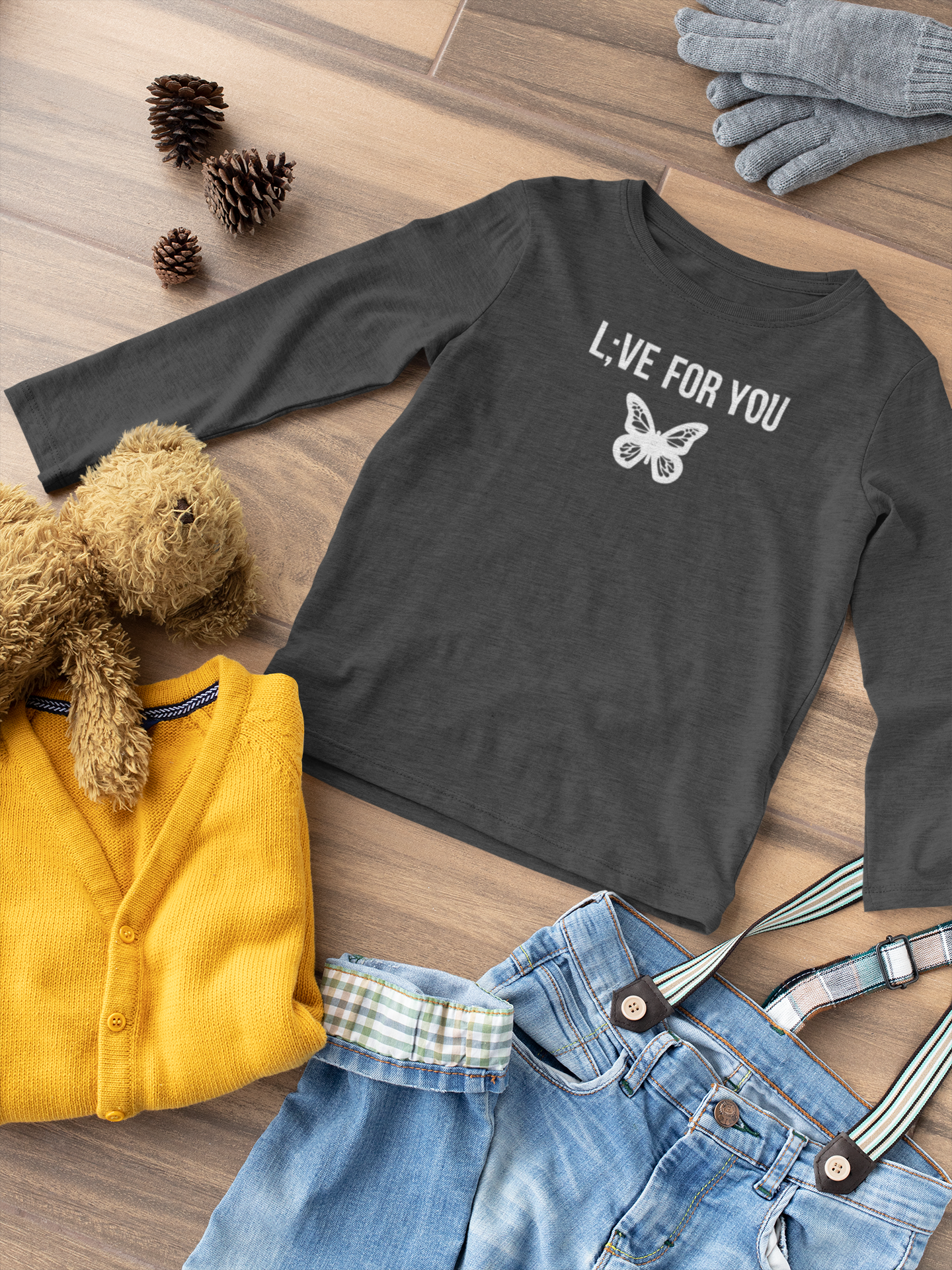 L;VE For You Butterfly Toddler Long Sleeve Tee