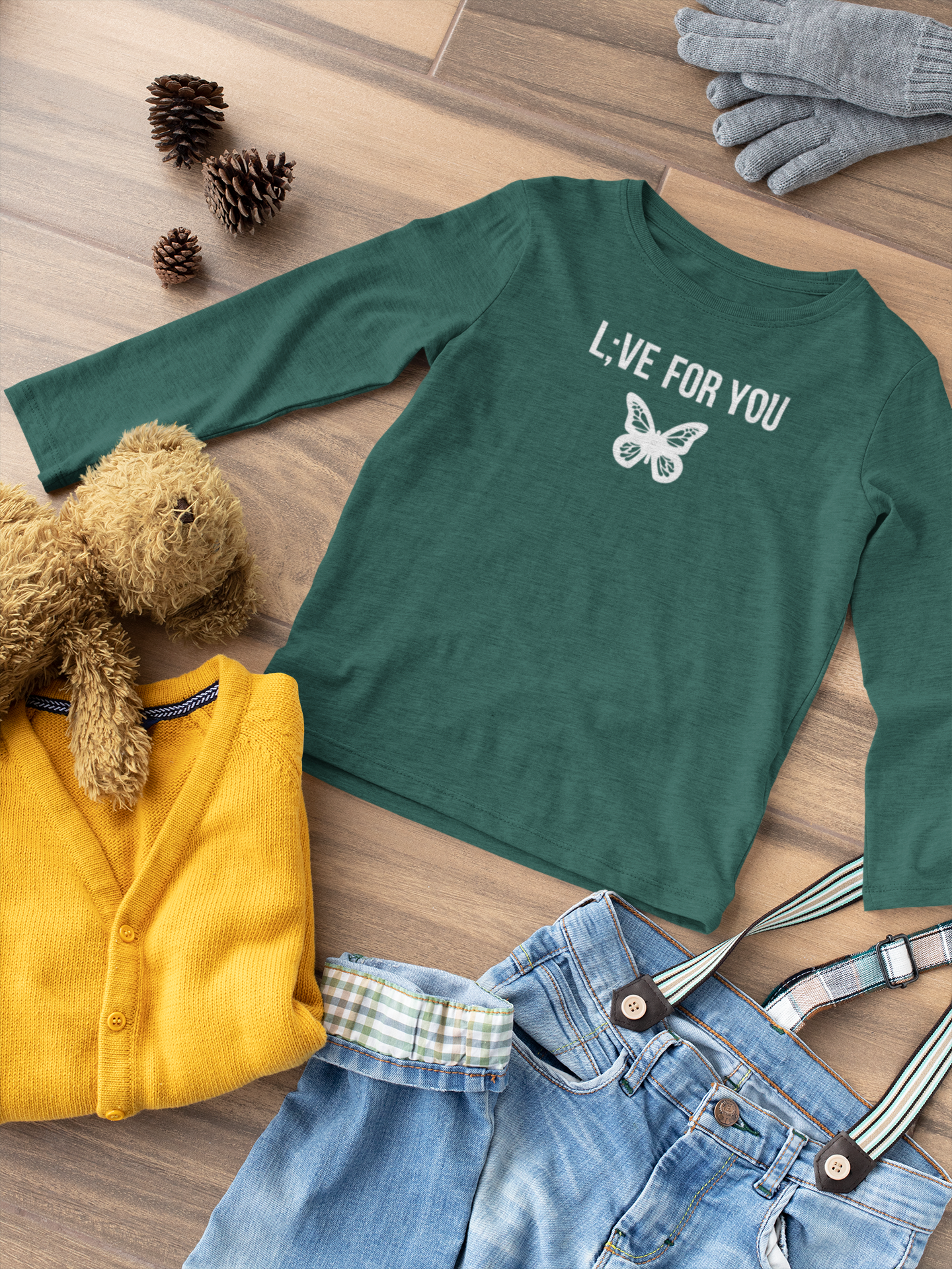 L;VE For You Butterfly Youth Long Sleeve Tee