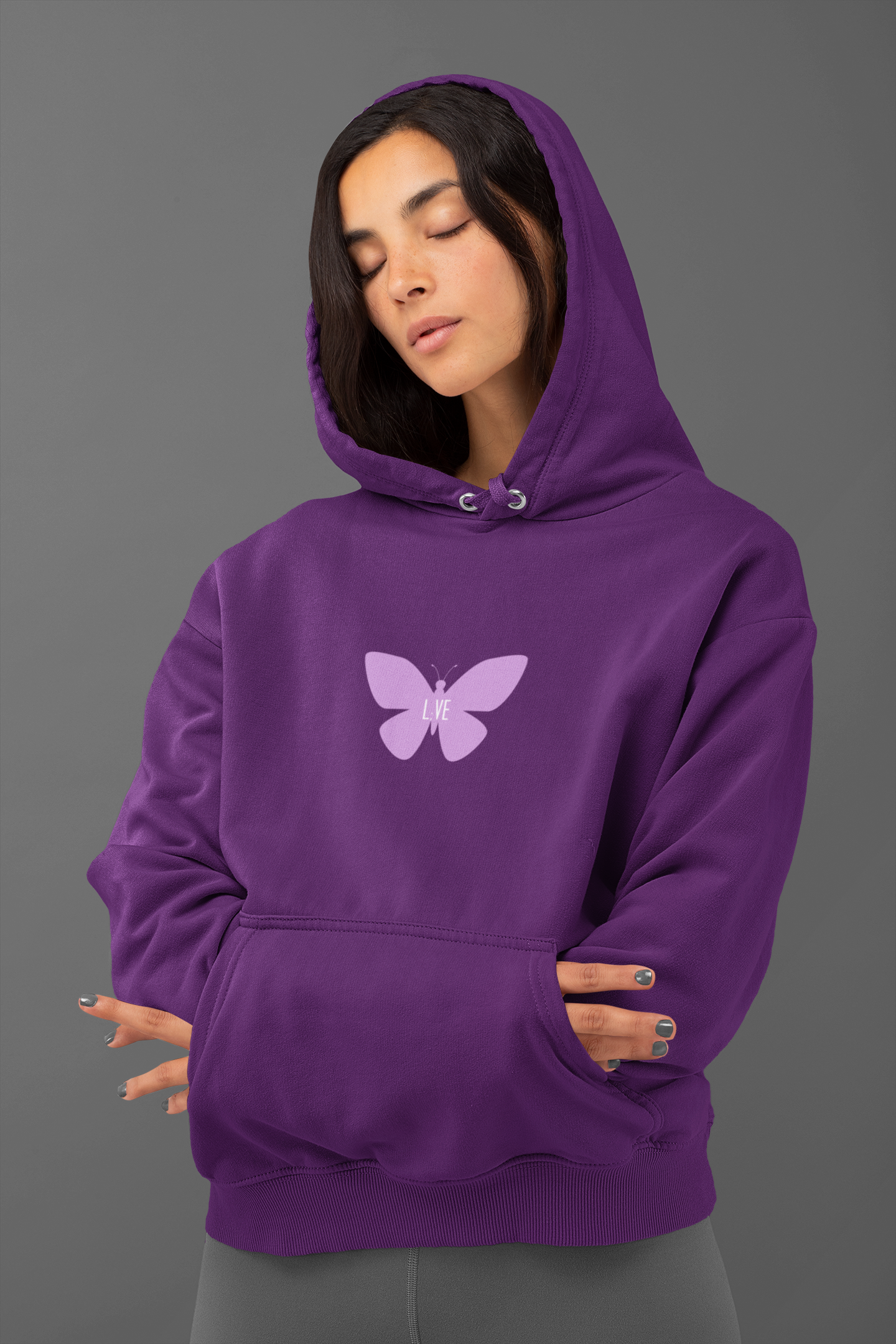 L;VE Purple Butterfly Hoodie